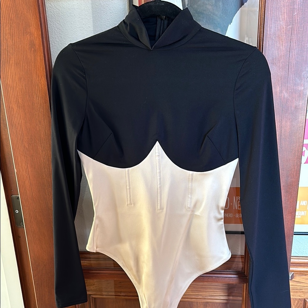 FLEUR DU MAL mock neck thong bodysuit NEVER WORN size M